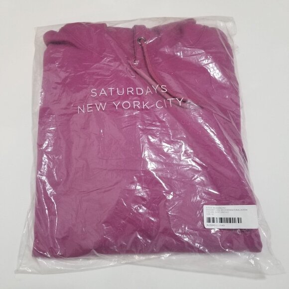 NWT SATURDAYS NEW YORK CITY Ditch International Hoodie Mens Size XL Color Deep O - Picture 4 of 6